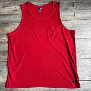 Men’s The North Face Red Pocket Tank Top Flash Dry Sz XXL 2XL